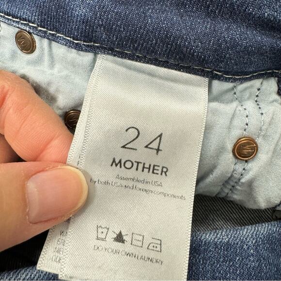 Mother High Waisted Ankle Fray Jeans Womens 24 Raw Hem Skinny Blue Denim Fall - Picture 15 of 15